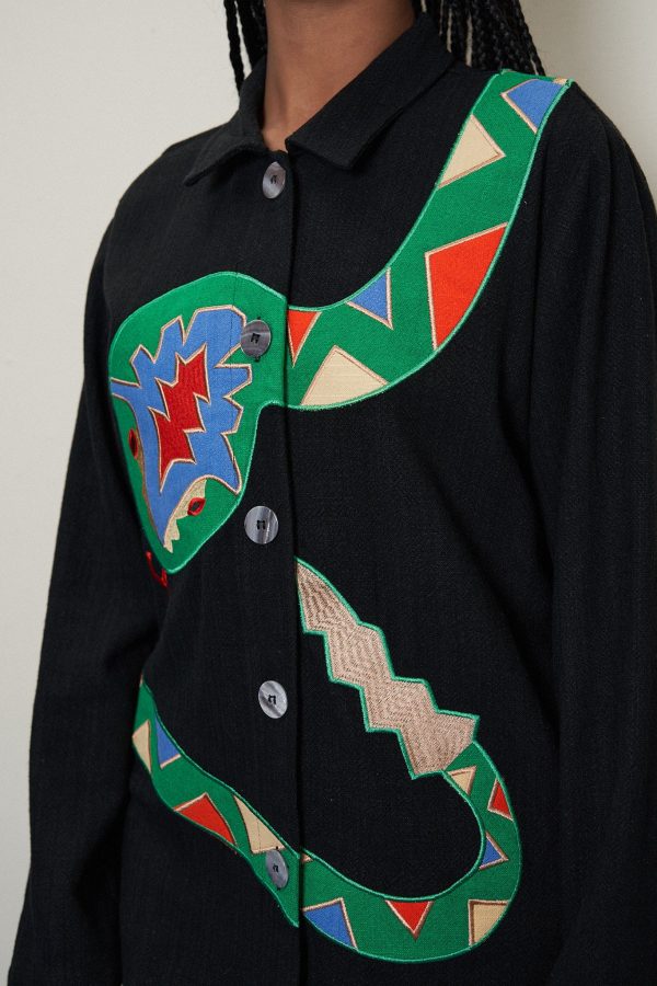 Unisex Snake Linen Chore Jacket Online - Image 3