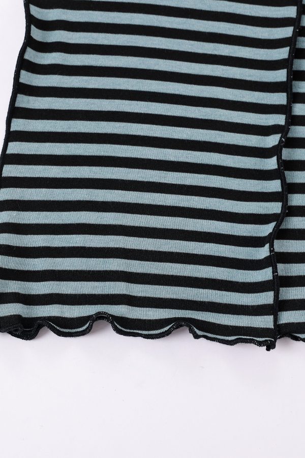 Blue Striped Tencel Wool Knit Lounge Pants on Sale - Image 4