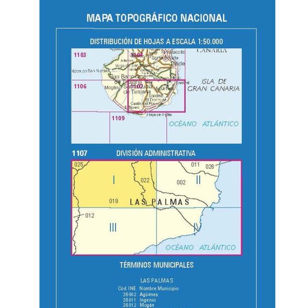 Topographic map of Spain # 1107.1 - San Bartolomé de Tirajana (Gran Canaria) | CNIG - 1 25 000 Fashion - Image 2