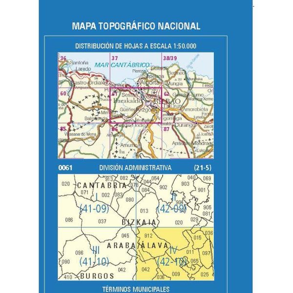 Topographic map of Spain n° 0061.4 - Arizgoiti | CNIG - 1 25,000 Sale - Image 3