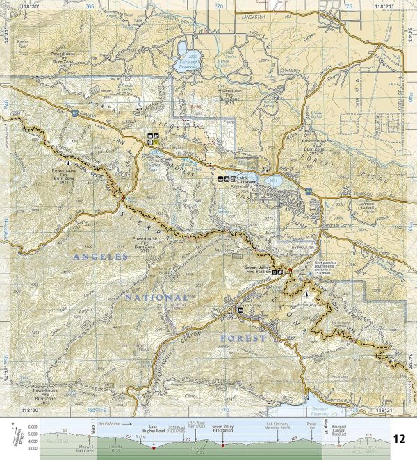 Topographic map # 1010 - Pacific Crest Trail [Walker Pass to Vasquez Rocks] | National Geographic Supply - Image 3