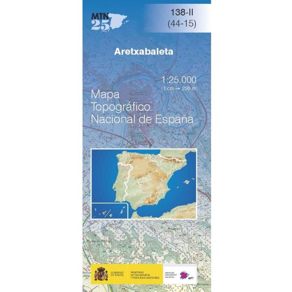 Topographic map of Spain n° 0138.2 - Aretxabaleta | CNIG - 1 25 000 Cheap