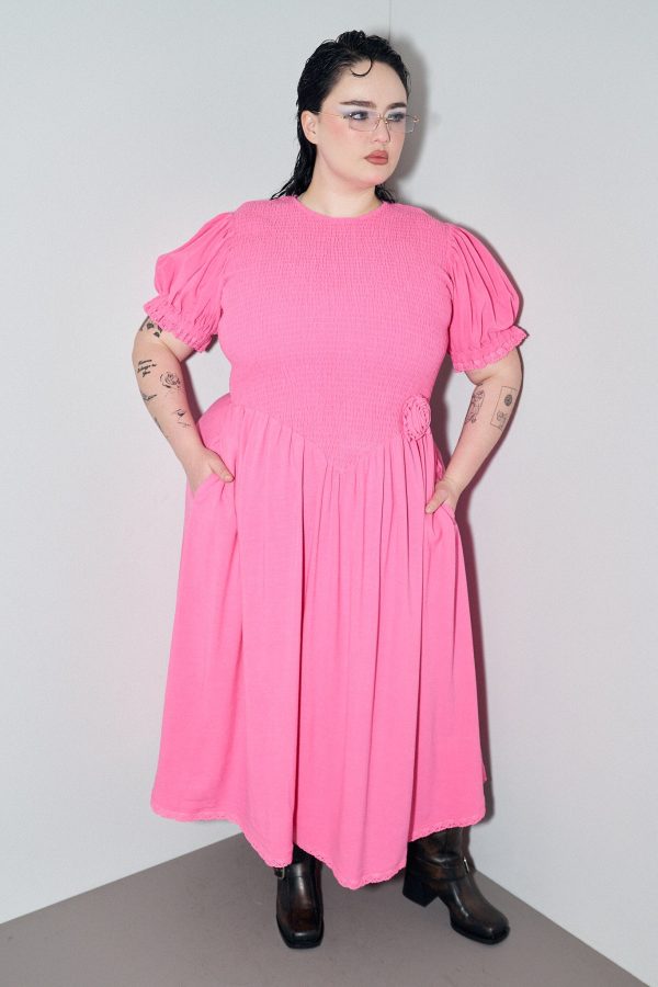 Smocked Linen Easter Dress Pink Online Hot Sale - Image 3