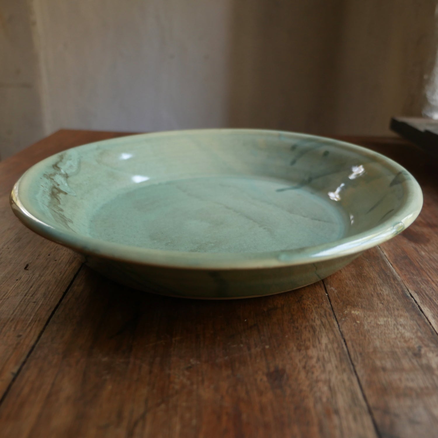 Green Glaze Pie Pan For Cheap