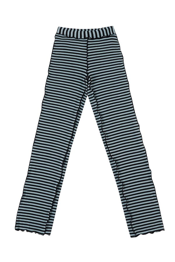 Blue Striped Tencel Wool Knit Lounge Pants on Sale - Image 2
