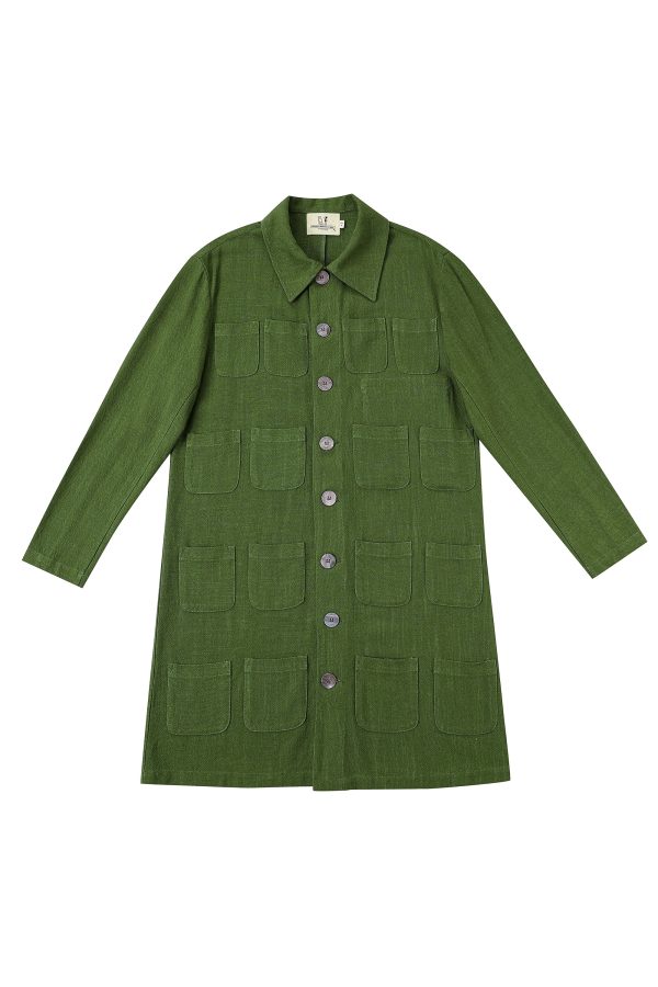 Unisex Too Many Pockets Moss Linen Jacket X Noah Harmon Cheap