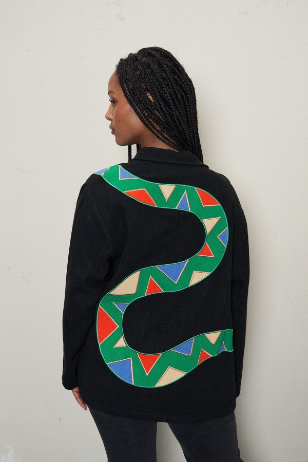 Unisex Snake Linen Chore Jacket Online - Image 4