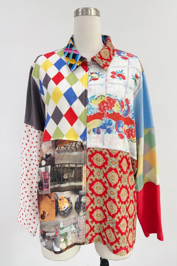 SAMPLE #109 - S M Patchwork Linen Light Jacket Online now
