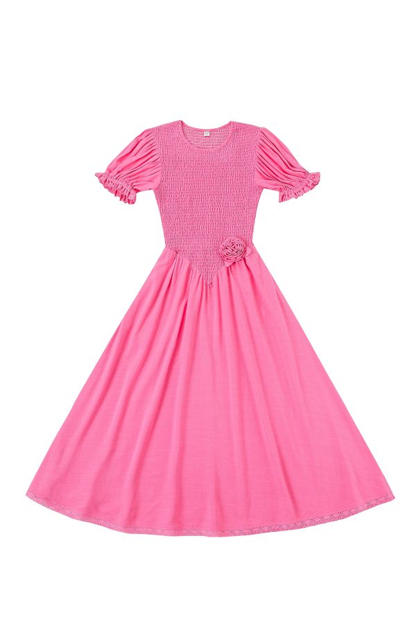 Smocked Linen Easter Dress Pink Online Hot Sale - Image 2