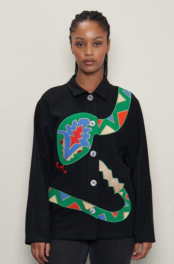 Unisex Snake Linen Chore Jacket Online - Image 5