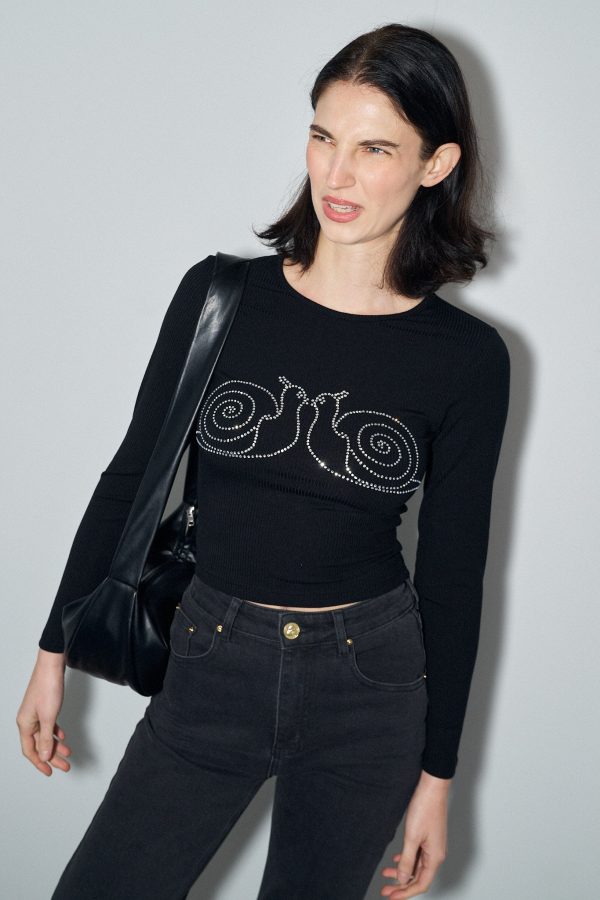 Kissing Snails Long Sleeve Tencel Rib Shirt Hot on Sale - Image 2