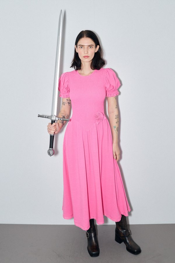 Smocked Linen Easter Dress Pink Online Hot Sale - Image 5