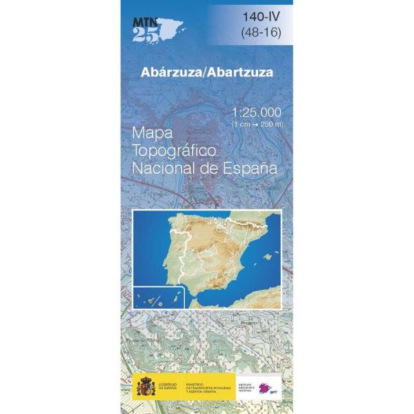 Topographic map of Spain n° 0140.4 - Abárzuza Abartzuza | CNIG - 1 25 000 Online Hot Sale