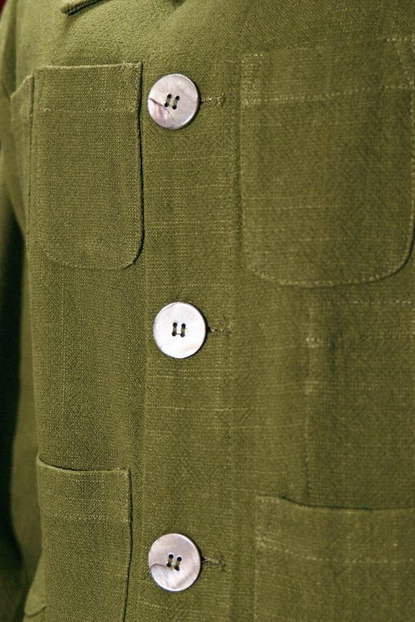 Unisex Too Many Pockets Moss Linen Jacket X Noah Harmon Cheap - Image 5