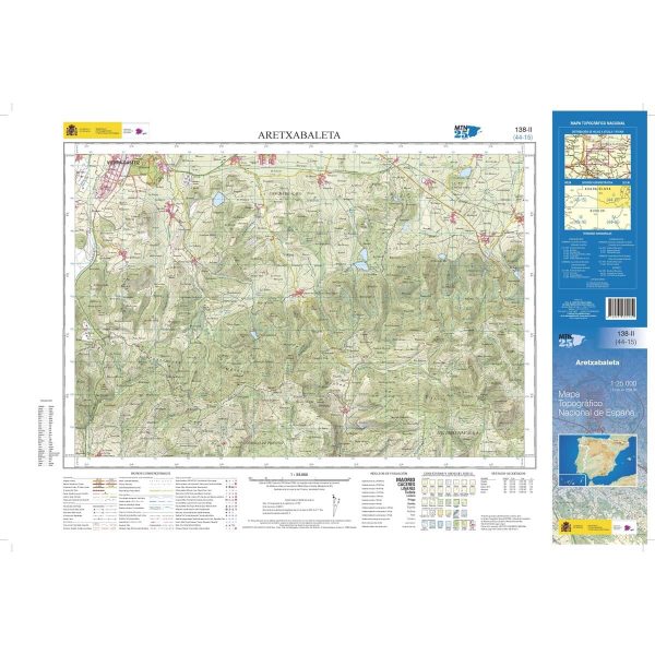 Topographic map of Spain n° 0138.2 - Aretxabaleta | CNIG - 1 25 000 Cheap - Image 2