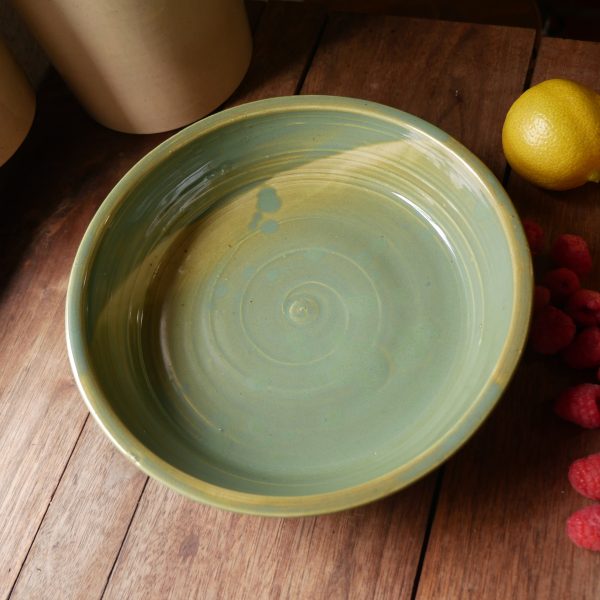 Green Glaze Pie Pan For Cheap - Image 2
