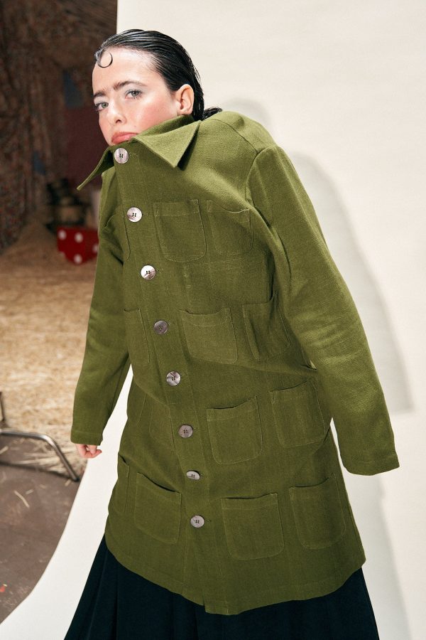 Unisex Too Many Pockets Moss Linen Jacket X Noah Harmon Cheap - Image 2