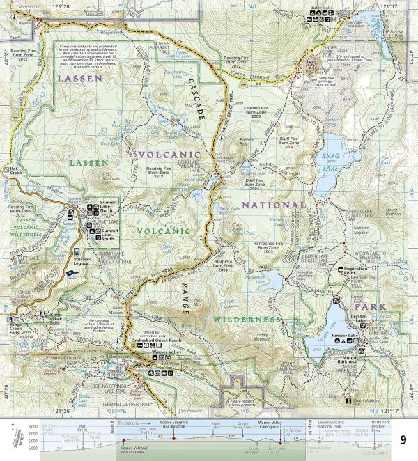 Topographic map # 1007 - Pacific Crest Trail [Castle Craggs to Sierra Buttes] | National Geographic Online - Image 5