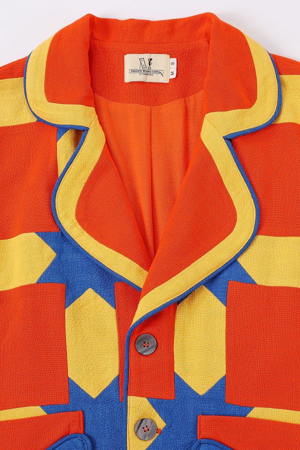 Sawtooth Star Quilted Linen Clown Coat Online - Image 2