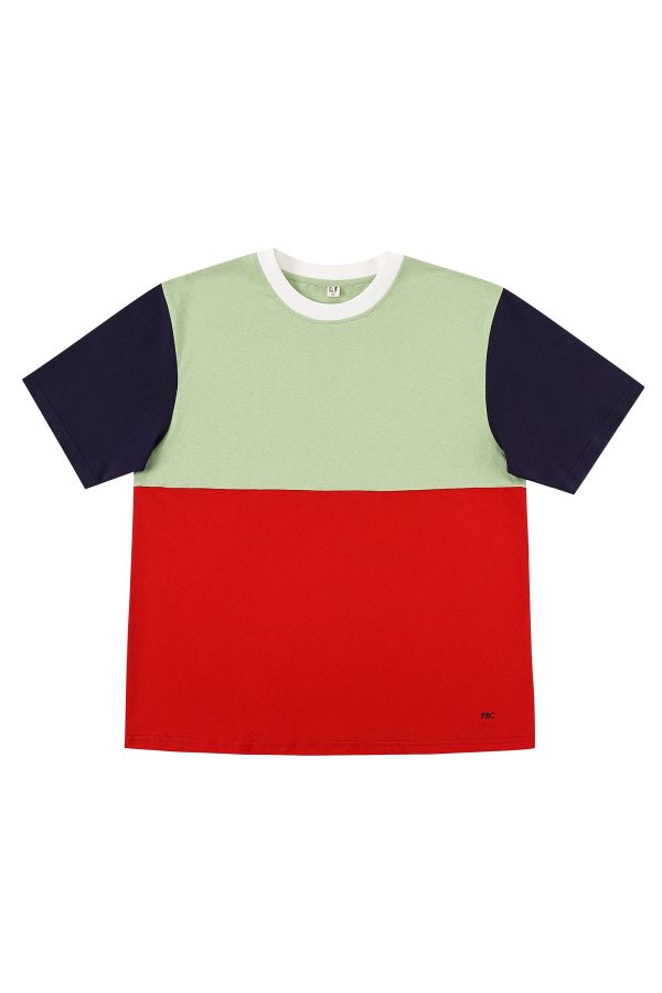 Unisex Cotton Color Block T-Shirt Fashion
