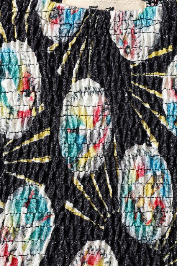Baseballs Linen Smocked Blouse For Sale - Image 4