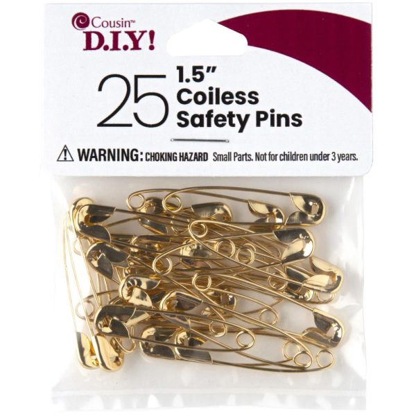 Gold Safety Pins 1.5-inch 25-Count 40000861 Fashion