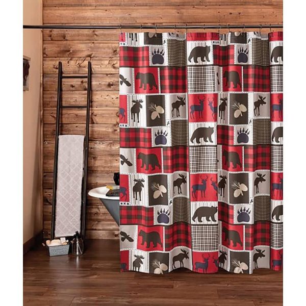 Lodge Life Shower Curtain with 12 Hooks DSC680 Online