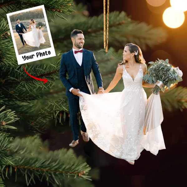 Custom Photo Gifts For Married Couple, Upload Wedding Photo Christmas Ornament 36pgvp140924 Cheap - Image 3